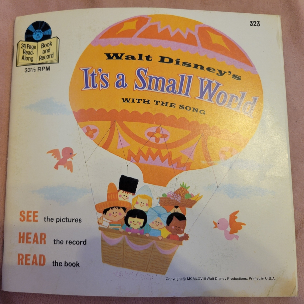 Walt Disney It's a Small World Book & Record - Yellow Orange